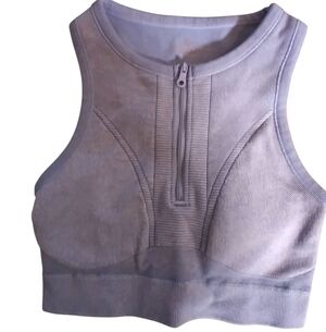 Offline Blue Sports Bra 3/4 Zip Size XS Athleisure Excercise Casual